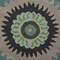 Homeroots 5 ft. Round Green Peacock Feather Area Rug 396247 - alternate 5